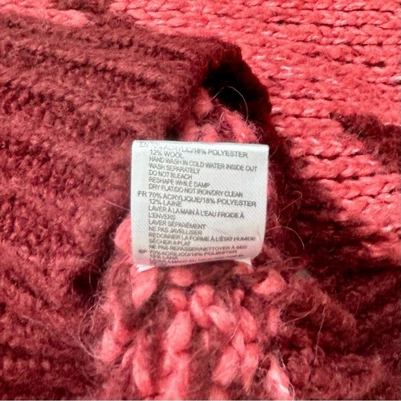 Anthropologie Ginny Oversized Houndstooth Sweater Turtleneck Cowl Neck Cropped - Picture 13 of 14